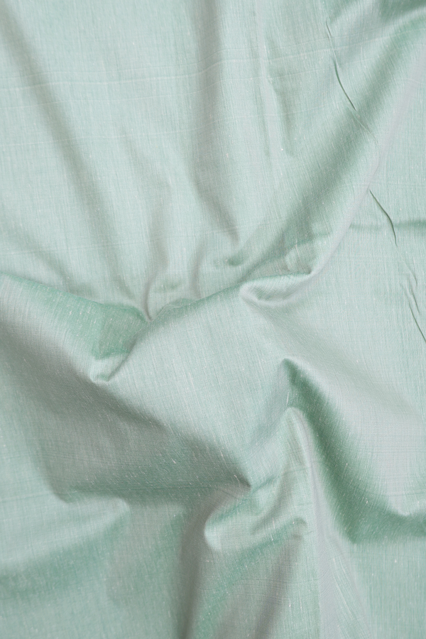 Nine Yards Apoorva Cotton In Pale Green With Contrast Border