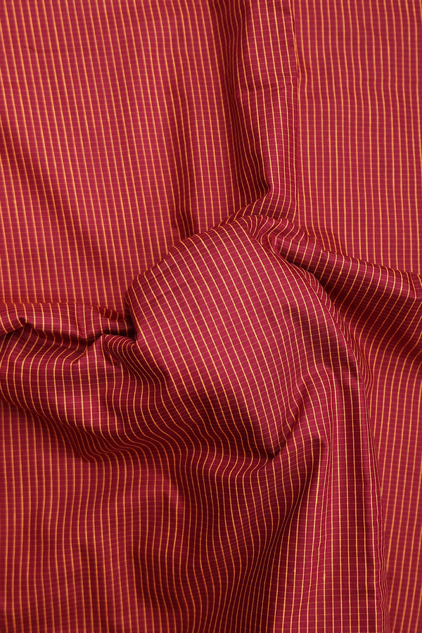 Nine Yards Apoorva Cotton In Red With Checks Design