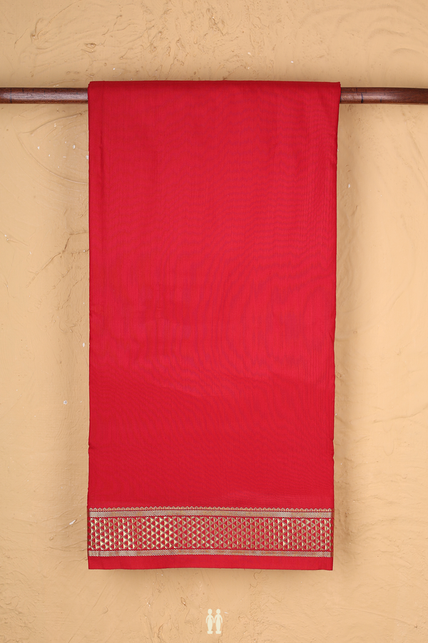 Nine Yards Apoorva Cotton In Red With Zari Border