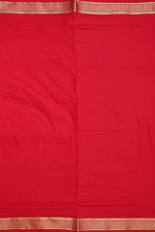 Nine Yards Apoorva Cotton In Red With Zari Border