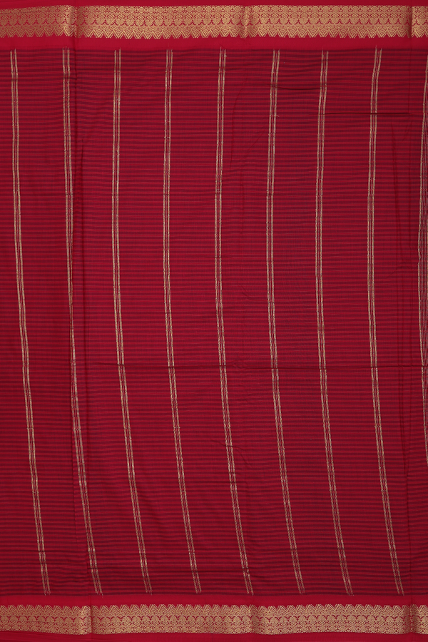 Nine Yards Apoorva Cotton Saree Teal Blue With Stripes Design