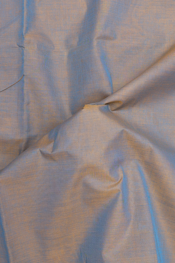 Nine Yards Cotton Saree In Dual Tone With Contrast Border