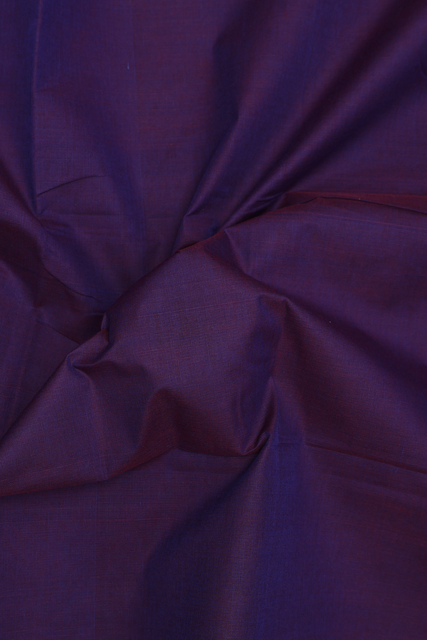 Nine Yards Cotton Saree In Regal Purple With Contrast Border