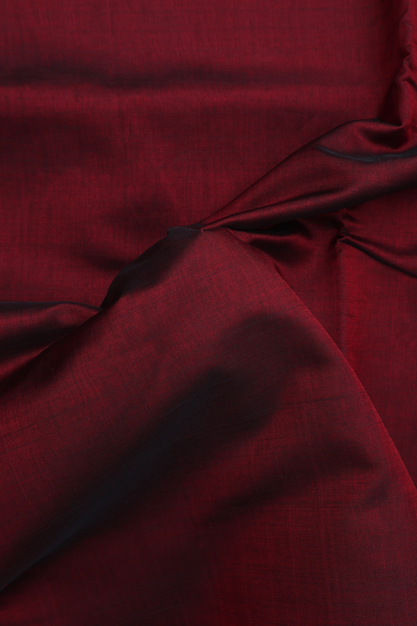 Nine Yards Silk Cotton Saree In Maroon With Zari Border