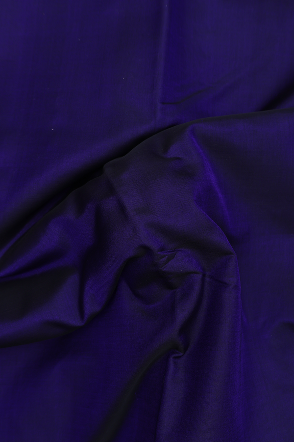 Nine Yards Silk Cotton Saree Royal Blue With Contrast Border