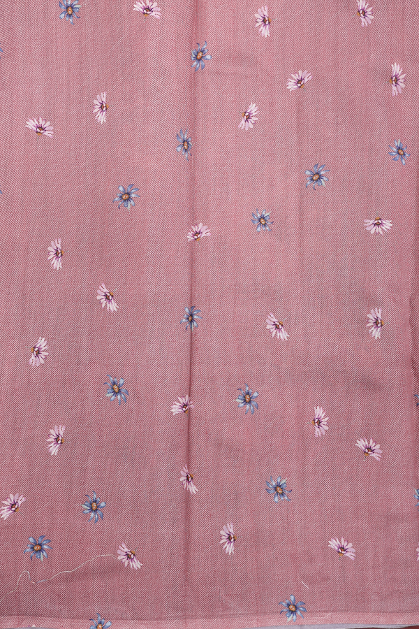 Organza Silk Saree In Dusty Purple With Floral Design