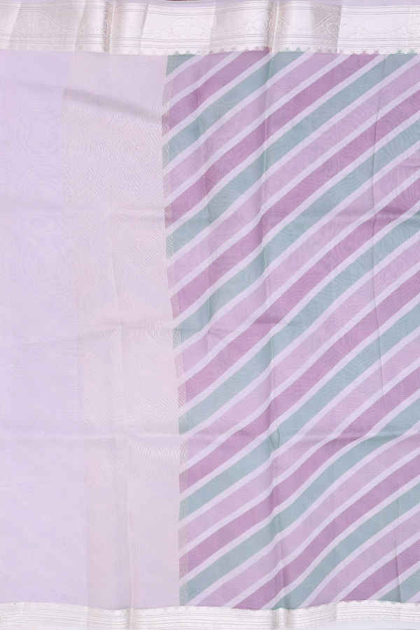 Organza Silk Saree In Multicolor With Diagonal Design