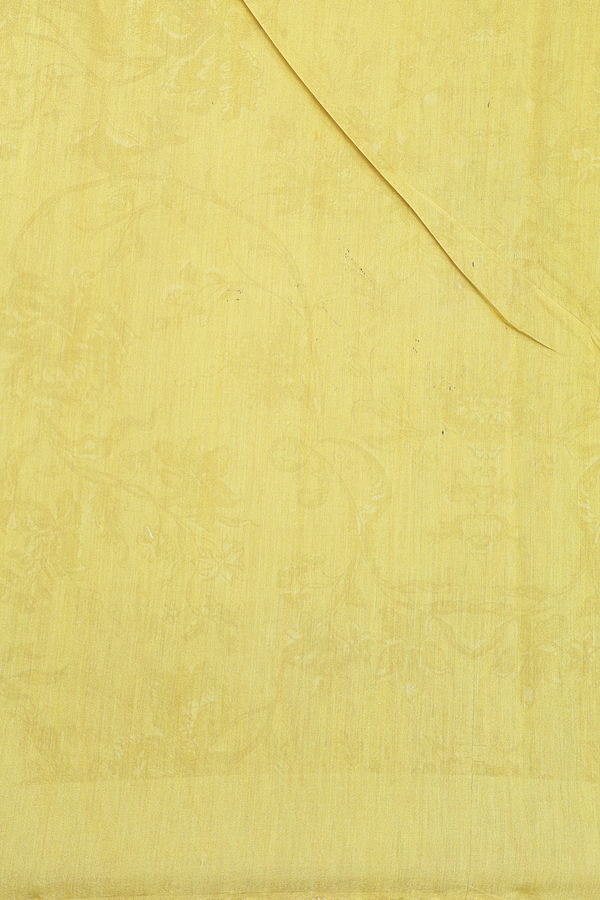 Organza Silk Saree In Yellow With Floral Design