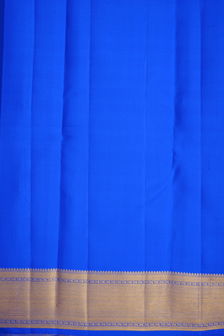 Paisley Zari Buttis Indigo Blue Kanchipuram Silk Saree