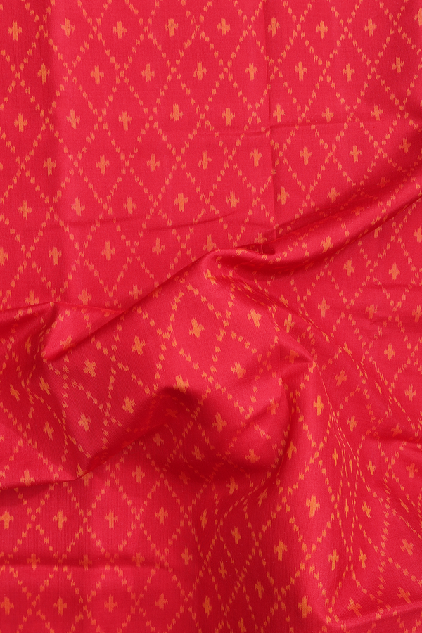 Patola Silk Saree In Chilli Red With Diamond Design