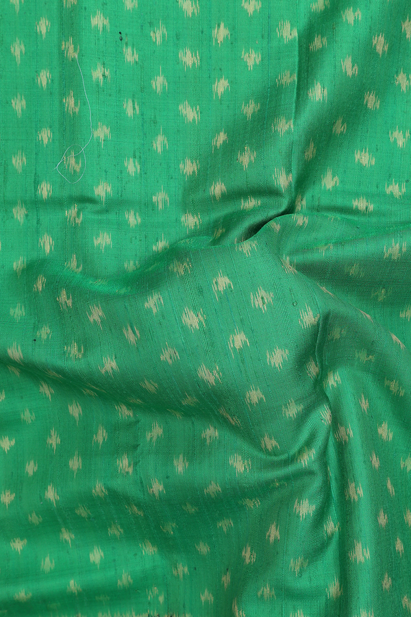 Patola Silk Saree In Green With Printed Buttis