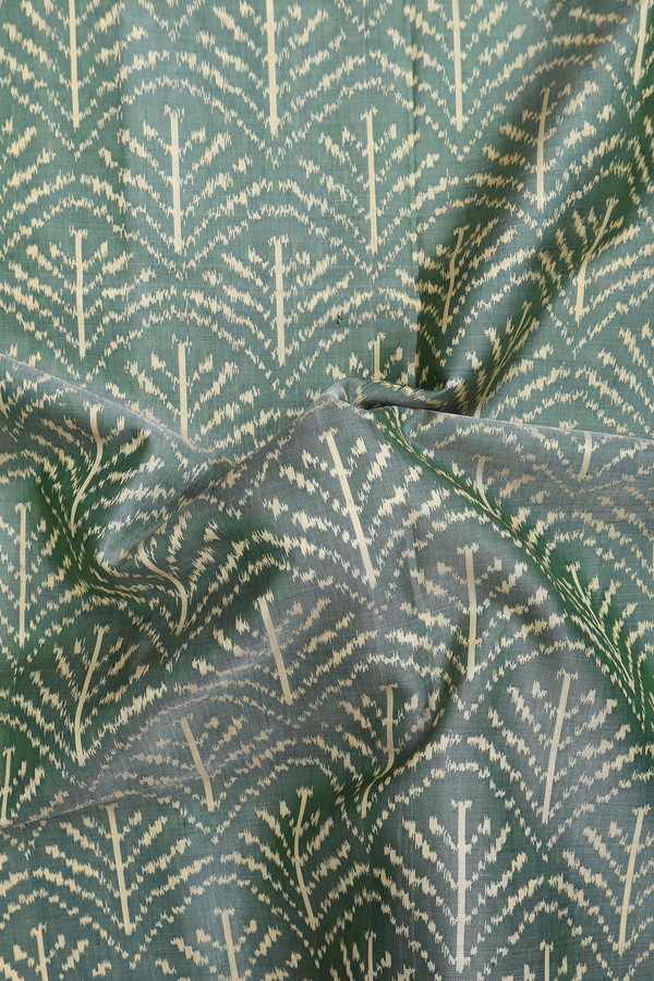 Patola Silk Saree In Sage Green With Printed Design
