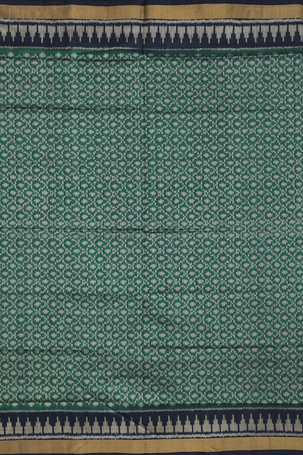 Patola Silk Saree In Green With Printed Design