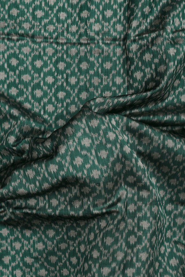 Patola Silk Saree In Green With Printed Design