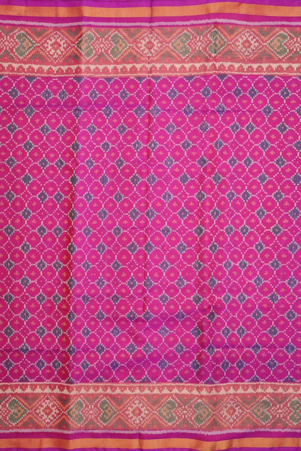 Patola Silk Saree In Purple Rose With Allover Design