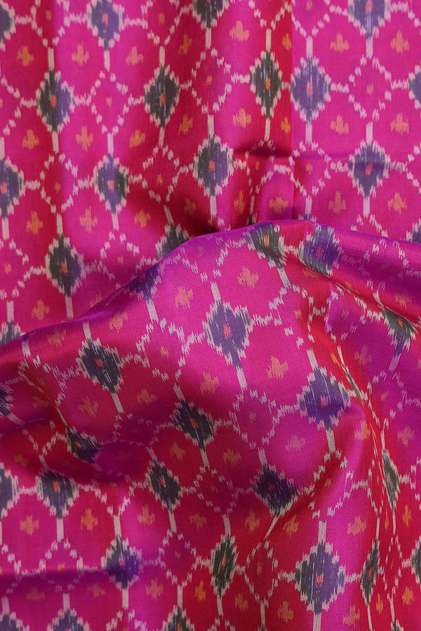 Patola Silk Saree In Purple Rose With Allover Design