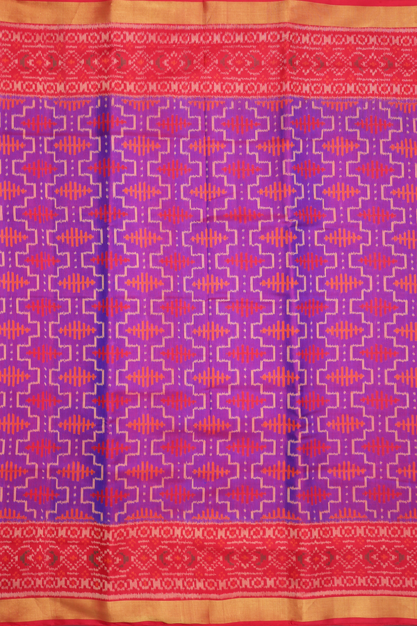 Patola Silk Saree In Purple With Allover Design