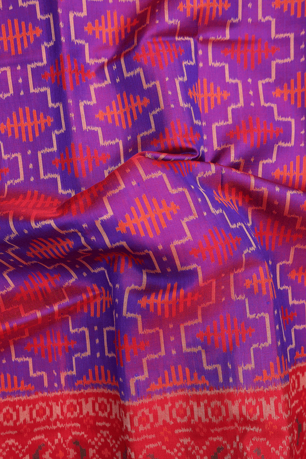 Patola Silk Saree In Purple With Allover Design