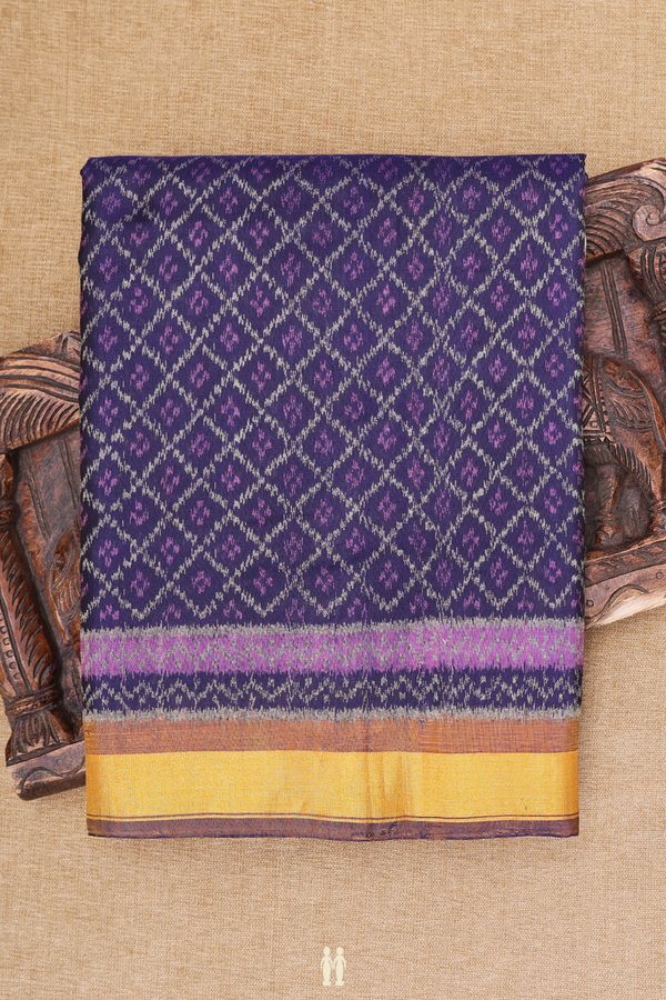 Patola Silk Saree In Purple With Diamond Design