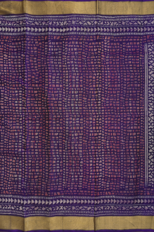 Patola Silk Saree In Purple With Ogee Design