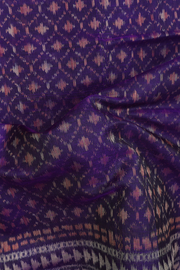 Patola Silk Saree In Purple With Ogee Design