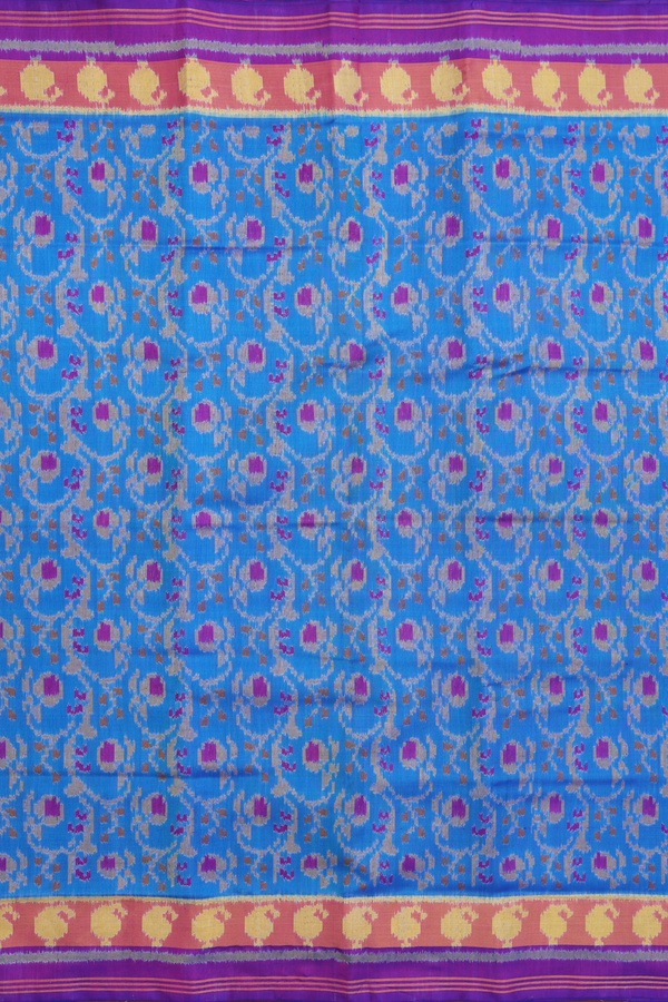 Patola Silk Saree In Blue With Allover Design