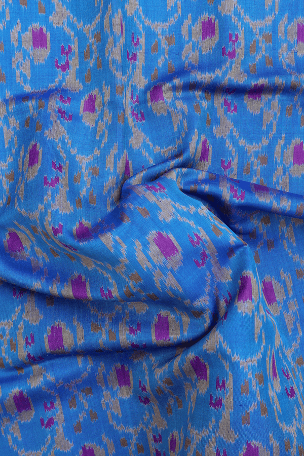 Patola Silk Saree In Blue With Allover Design