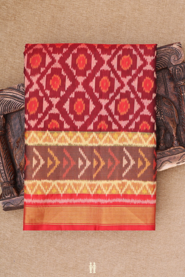 Patola Silk Saree Red With Allover Design