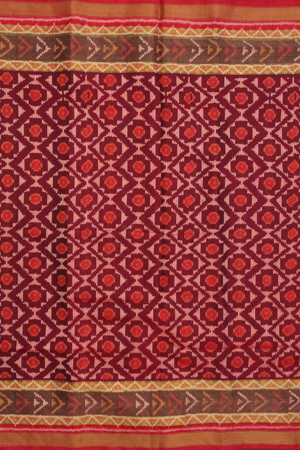 Patola Silk Saree Red With Allover Design