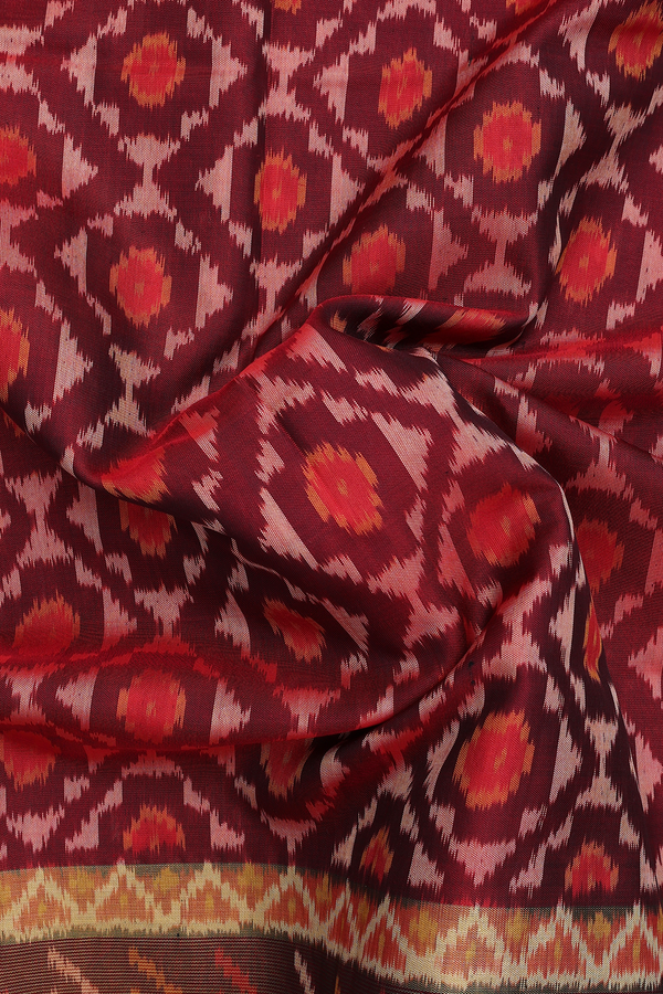 Patola Silk Saree Red With Allover Design