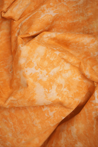 Peacock Border Orange Ahmedabad Cotton Saree