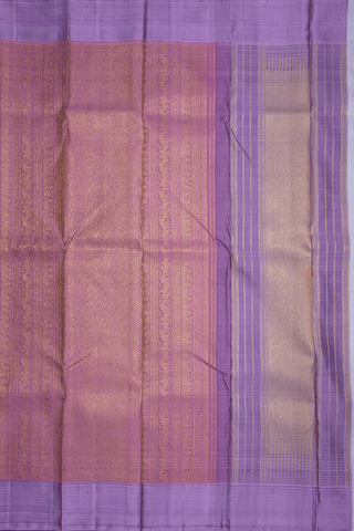 Peacock Threadwork Design Purple Kanchipuram Silk Saree