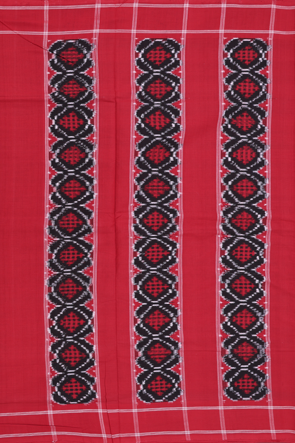 Pochampally Cotton Saree In Black With Allover Design