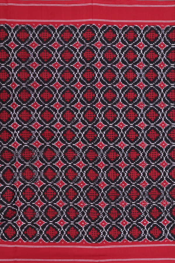 Pochampally Cotton Saree In Black With Allover Design