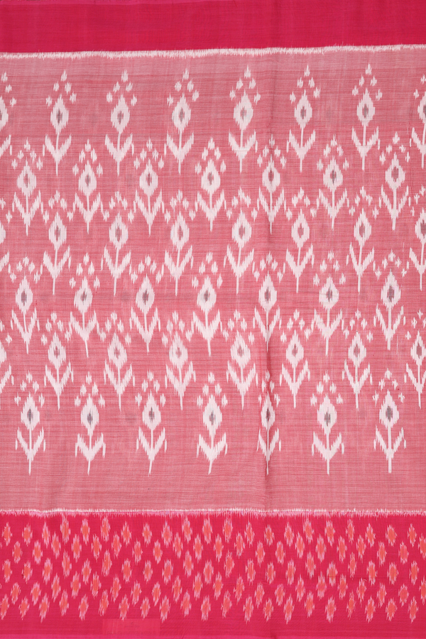 Pochampally Cotton Saree In Dusty Red With Printed Design