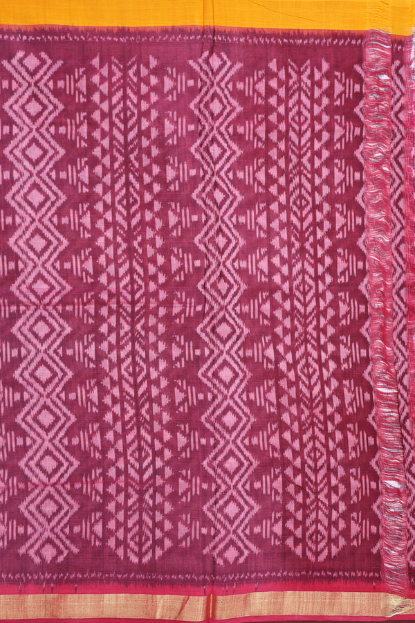 Pochampally Cotton Saree In White With Printed Design