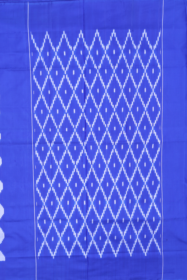 Pochampally Silk Saree In Blue And Grey With Printed Design