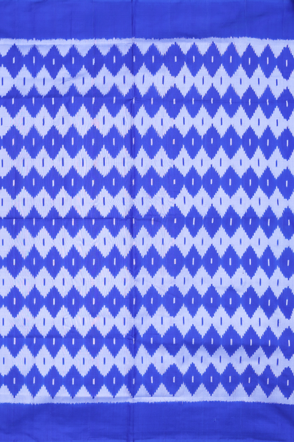 Pochampally Silk Saree In Blue And Grey With Printed Design