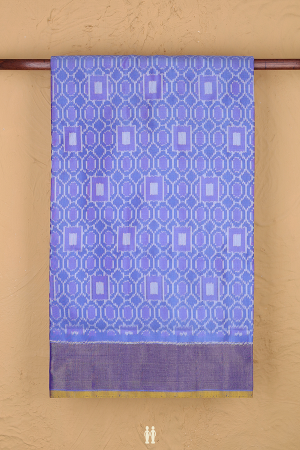 Pochampally Silk Saree In Blue With Allover Design