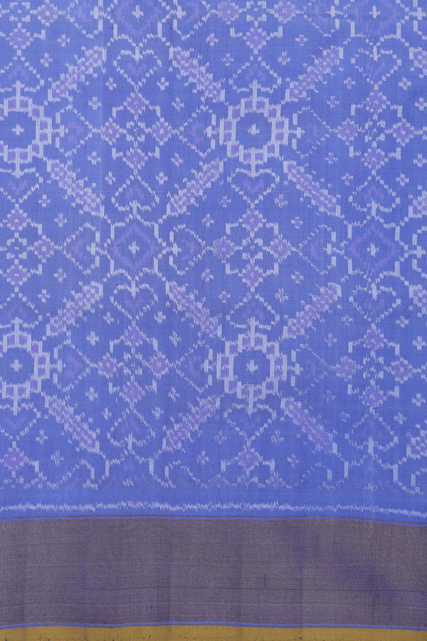 Pochampally Silk Saree In Blue With Allover Design