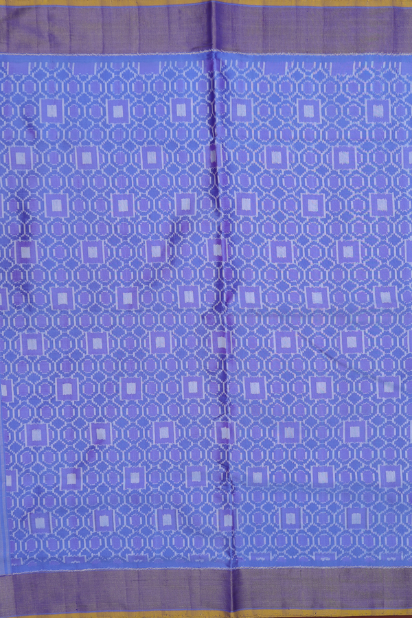 Pochampally Silk Saree In Blue With Allover Design