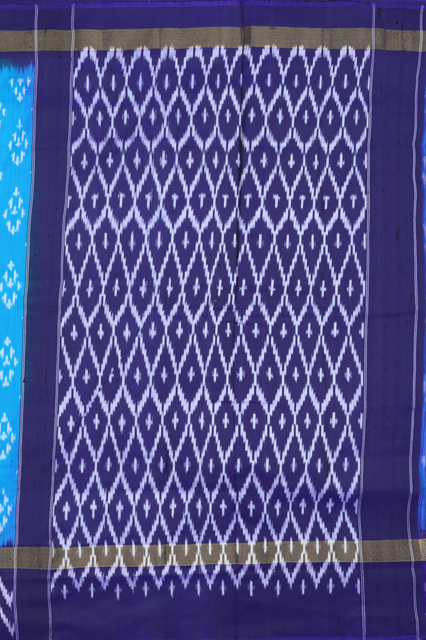 Pochampally Silk Saree In Cerulean Blue With Printed Design