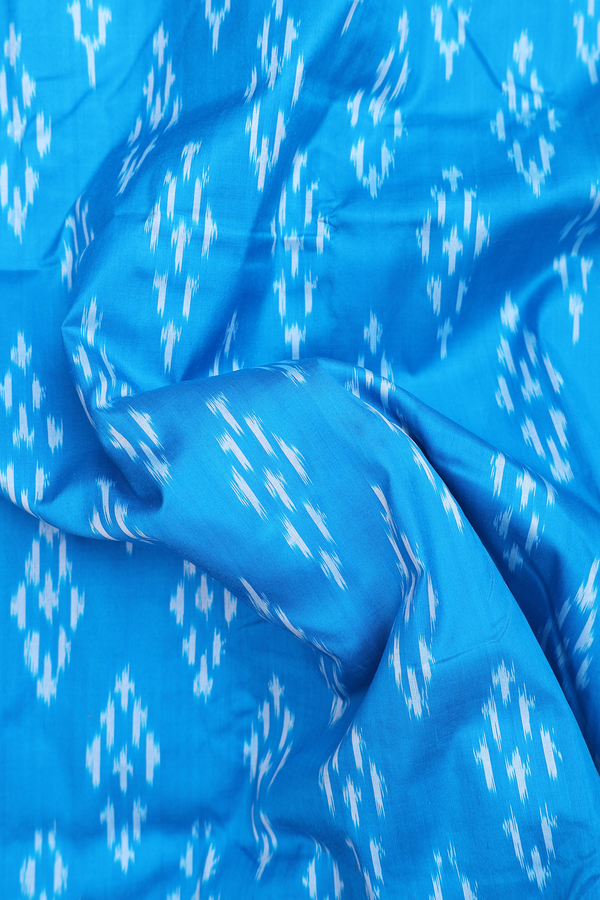 Pochampally Silk Saree In Cerulean Blue With Printed Design