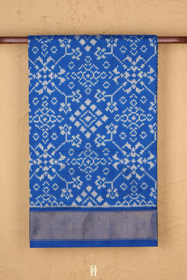 Pochampally Silk Saree In Cobalt Blue With Printed Design