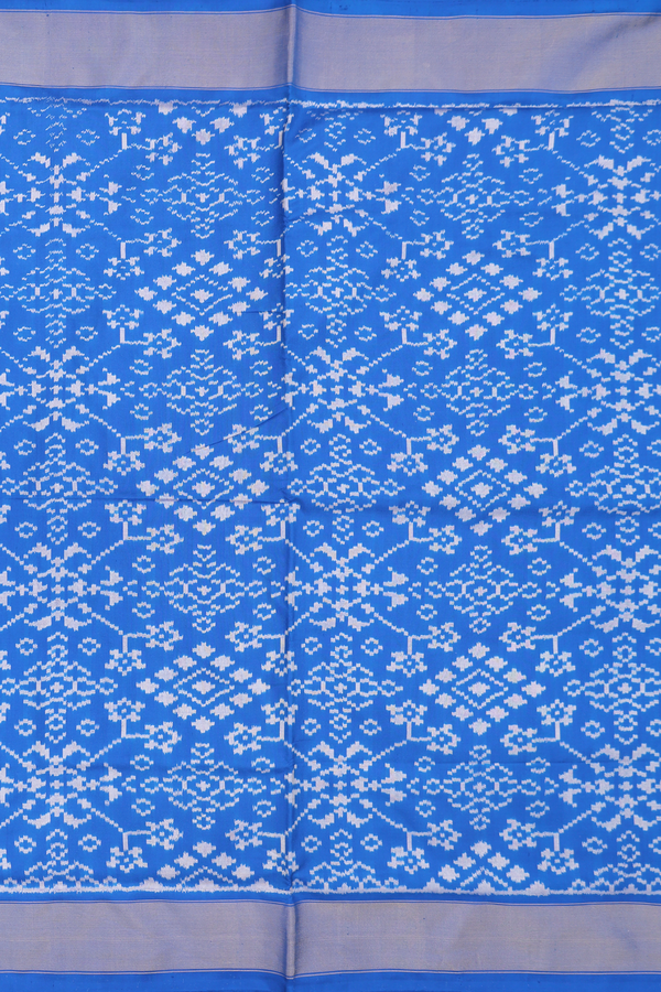 Pochampally Silk Saree In Cobalt Blue With Printed Design