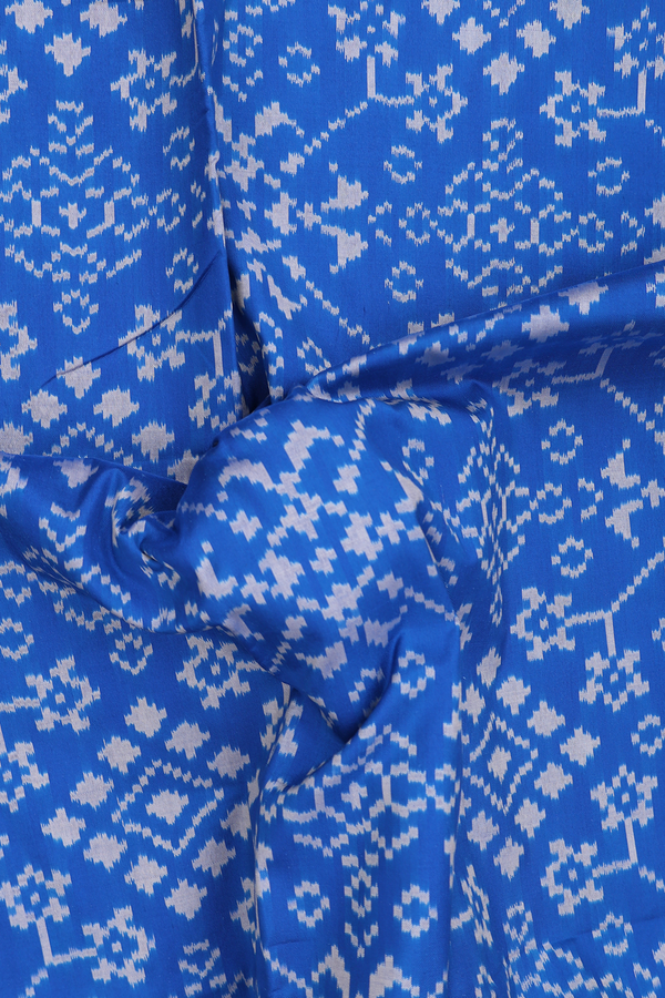 Pochampally Silk Saree In Cobalt Blue With Printed Design