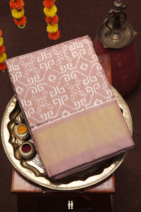 Pochampally Silk Saree In Cocoa Brown With Printed Design