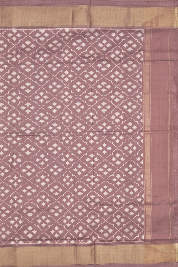Pochampally Silk Saree In Cocoa Brown With Printed Design