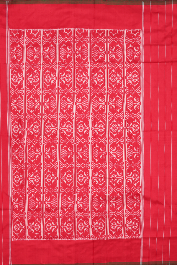 Pochampally Silk Saree In Crimson Red With Printed Design