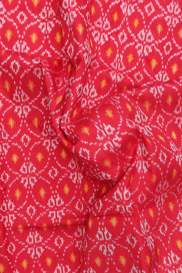 Pochampally Silk Saree In Red With Printed Design